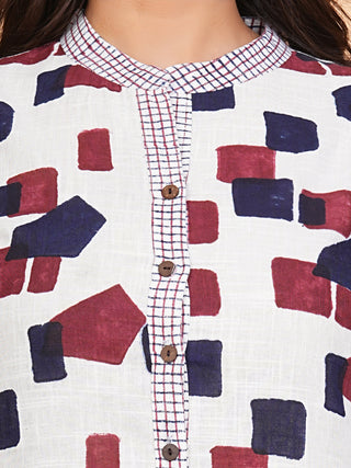 Hand Block Printed Cotton Fabric Per Meter - F001F2955