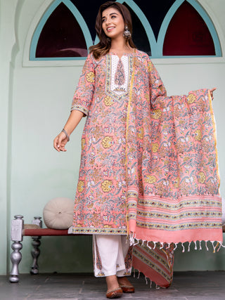 Jashn Megha Set Of Kurta Pants Dupatta