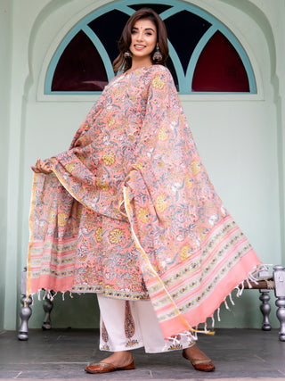 Jashn Megha Set Of Kurta Pants Dupatta