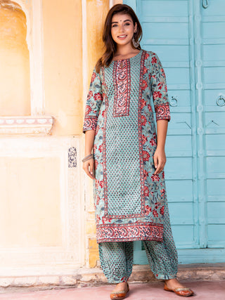 Jashn Faiza Set Of Kurta Salwar Pants Dupatta