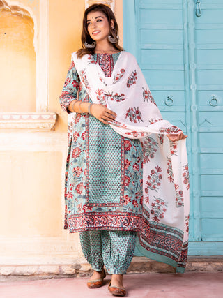 Jashn Faiza Set Of Kurta Salwar Pants Dupatta