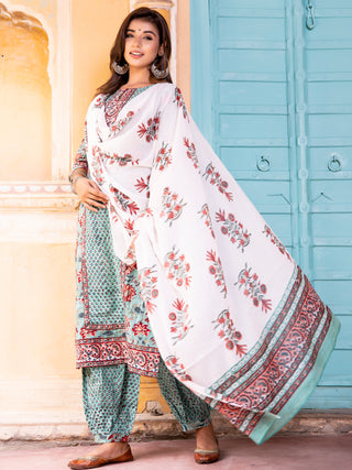 Jashn Faiza Set Of Kurta Salwar Pants Dupatta