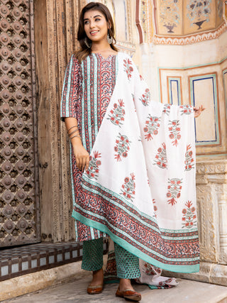 Jashn Gulshan Set Of Kurta Pants Dupatta