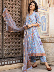 Jashn Ruhi Set Of Angrakha Kurta Pants Dupatta