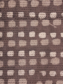Brown Beige Hand Block Printed Cotton Cambric Fabric Per Meter - F0916397