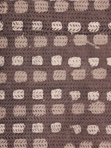 Brown Beige Hand Block Printed Cotton Cambric Fabric Per Meter - F0916397