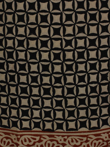 Beige Black Maroon Hand Block Printed Cotton Suit-Salwar Fabric With Chiffon Dupatta - S16281230