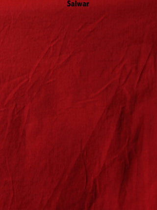 Red Maroon Hand Shibori Cotton Suit-Salwar Fabric With Chiffon Dupatta - S1628094