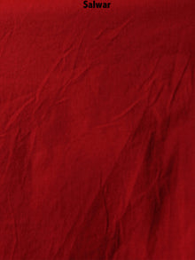 Red Maroon Hand Shibori Cotton Suit-Salwar Fabric With Chiffon Dupatta - S1628094