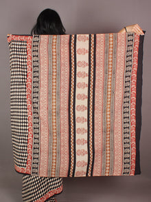 Black Ivory Red Hand Block Printed in Natural Colors Cotton Mul Saree - S031701007