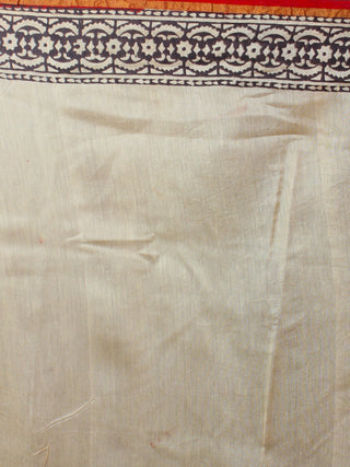 Multi Colour Hand Block Printed Kalamkaari Chanderi Saree - S031701026