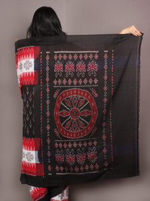 Red Black Ivory Grey Ikat Handwoven Pochampally Cotton Saree - S031701050