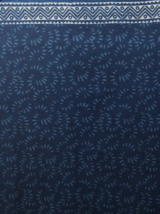 Indigo Ivory Hand Block Printed in Natural Colors Cotton Mul Saree - S031701096