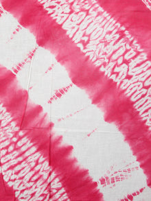 Pink White Shibori Hand Dyed Cotton Mul Saree  - S03170455
