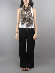 Brown Bagru Hand Printed Handloom Cotton Stole- S6317011