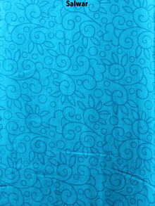 Deep Pink Hand Block Printed Cotton Suit-Salwar Fabric With Chiffon Dupatta - S1628111