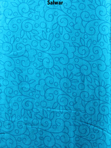Deep Pink Hand Block Printed Cotton Suit-Salwar Fabric With Chiffon Dupatta - S1628111