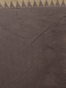 Brown Ivory Hand Painted in Natural Colors Chanderi Saree With Ghicha Border - S031701149