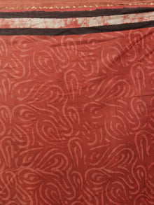 Red Black Ivory Hand Block Printed Kalamkari Chanderi Silk Saree With Ghicha Border - S031701156