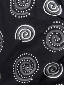 Black Hand Block Printed Elasticated Waist Trousers- T0317011