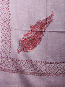 Purple Red Pink Pure Wool Jalidour Koundar Cashmere Shawl From Kashmir - S200402