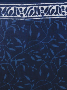 Indigo Ivory Hand Block Printed in Natural Colors Cotton Mul Saree - S031701203