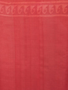 Tussar Handloom Silk Hand Block Printed Saree in Light Vermilion Red - S031701208