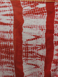 Red Ivory Multi Color Hand Shibori Dyed With Kalamkari Pallu Chanderi Silk Saree - S031701209