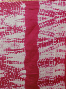 Pink Ivory Red Multi Color Hand Shibori Dyed With Kalamkari Pallu Chanderi Silk Saree - S031701210