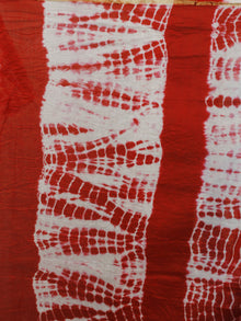 Red Ivory Multi Color Hand Shibori Dyed With Kalamkari Pallu Chanderi Silk Saree - S031701211