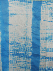 Azure Blue Ivory Multi Color Hand Shibori Dyed With Kalamkari Pallu Chanderi Silk Saree - S031701217