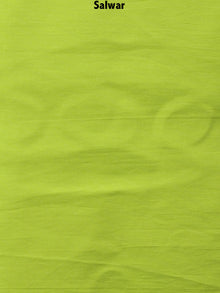 Black White Hand Block Printed Cotton Suit-Salwar Fabric With Chiffon Dupatta - S1628122