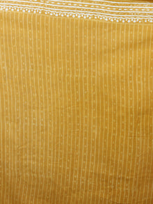 Mustard Yellow Ivory Hand Block Printed in Natural Colors Cotton Mul Saree - S031701233
