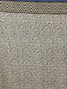 Beige Blue Black Hand Block Printed in Natural Colors Cotton Mul Saree - S031701234