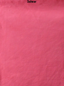 Light Pink Red White Hand Shibori Dyed Cotton Suit-Salwar Fabric With Chiffon Dupatta - S1628124