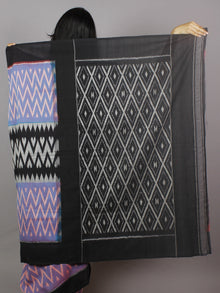 Purple Black Grey Pink Ikat Handwoven Pochampally Mercerized Cotton Saree - S031701244