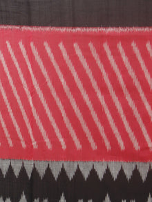 Pink Black Grey Ikat Handwoven Pochampally Mercerized Cotton Saree - S031701259