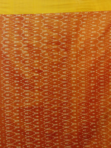 Yellow Golden Red Ikat Handwoven Pochampally Mercerized Cotton Saree - S031701260