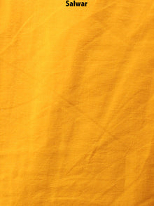 White Pink Yellow Hand Shibori Dyed Cotton Suit-Salwar Fabric With Chiffon Dupatta - S1628128