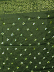 Pine Green Azure Ivory Hand Tie & Dye Bandhej Art Silk Saree - S031701284