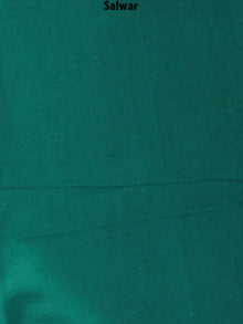 Black White Hand Block Printed Cotton Suit-Salwar Fabric With Chiffon Dupatta - S1628129