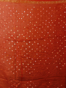 Red Pink Ivory Hand Tie & Dye Bandhej Art Silk Saree - S031701297