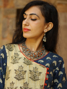 Indigo Garden - Hand Block Printed Long Angrakha Dress - D375F999