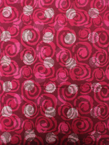 Pink Maroon Beige Hand Block Printed Cotton Cambric Fabric Per Meter - F0916419