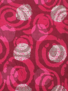 Pink Maroon Beige Hand Block Printed Cotton Cambric Fabric Per Meter - F0916419