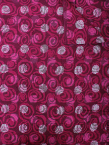 Pink Maroon Beige Hand Block Printed Cotton Cambric Fabric Per Meter - F0916419