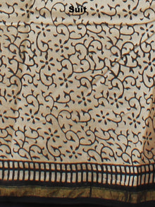 Red Beige Black Hand Block Printed Chanderi Kurta-Salwar Fabric With Chanderi Dupatta - S1628027