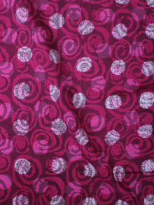 Pink Maroon Beige Hand Block Printed Cotton Cambric Fabric Per Meter - F0916419