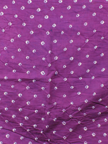 Purple White Hand Tie & Dye Bandhej Cotton Mul Saree - S031701307