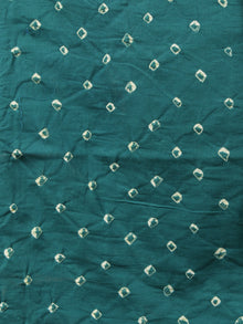 Dark Green White Hand Tie & Dye Bandhej Cotton Mul Saree - S031701308